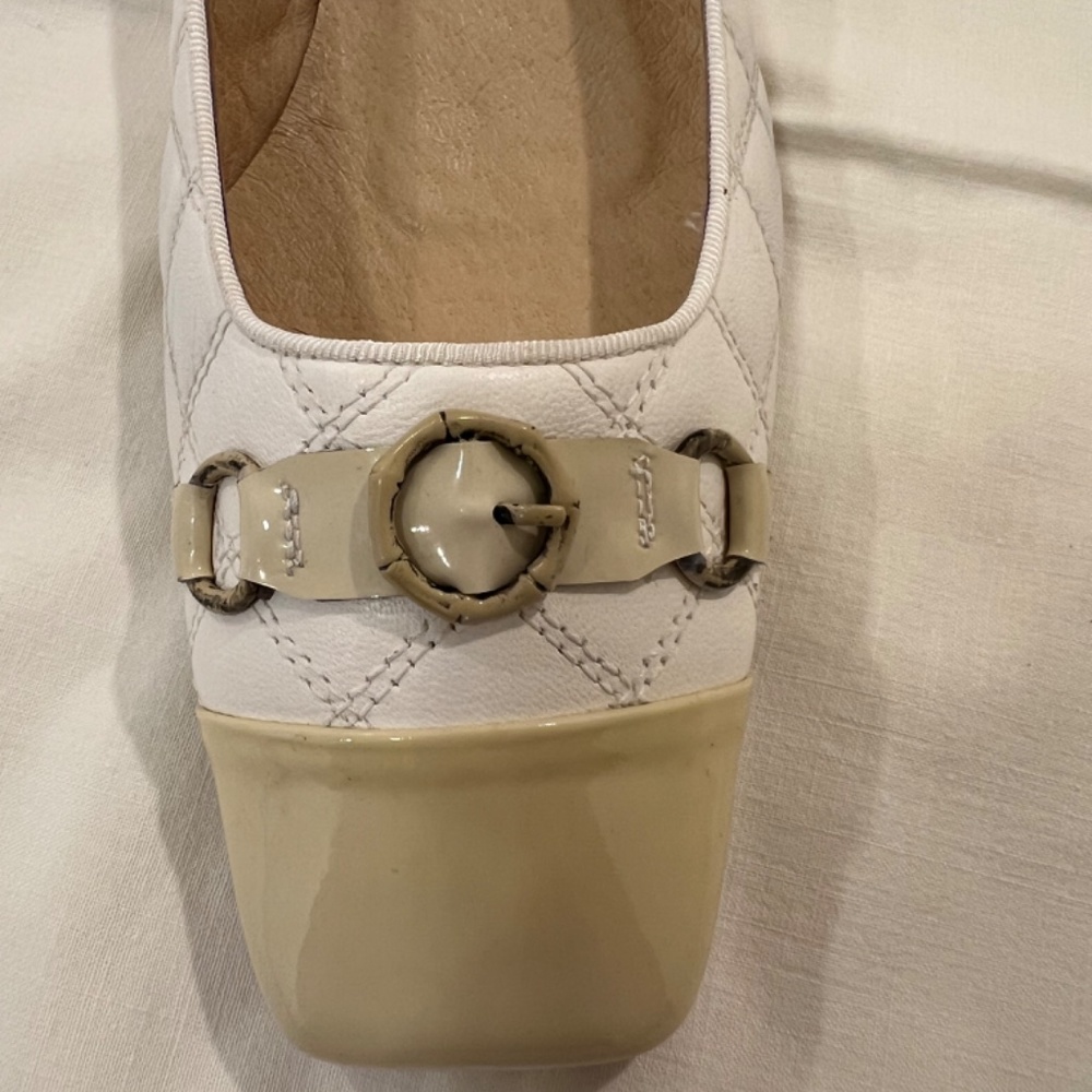 Delman Bergdorf Goodman Cream Phoenix-GN Glove Nappa Quilted Shoes--Size 10 M - Picture 11 of 16
